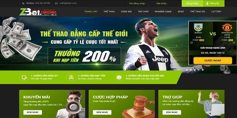 Giao diện sắc nét của casino Zbet