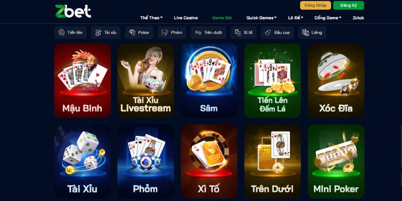 Sảnh game bài ZBET sở hữu nhiều ưu điểm nổi bật